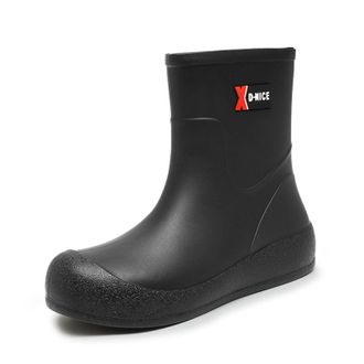 Generic Wellington Boots For Women Mid Calf Booties With Closed Toe Design Ideal For Rainy Season Outdoor Wear And Paired With Raincoats Ladies Waterproof Mid