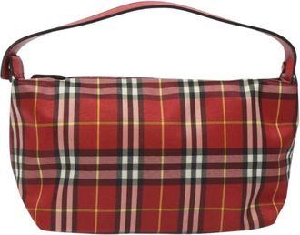 Burberry Pre-owned Handbags, female, Red, Size: ONE SIZE Pre-owned Vintage Nova Check Hobo Bag