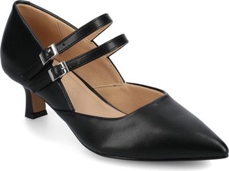 Journee Collection Womens Carnation Medium and Wide Width Kitten Heel Mary Jane Pumps