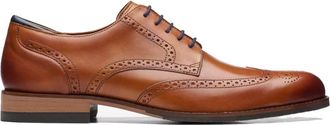 Clarks Bruine Veterschoen met Wingtip voor Mannen - Heren - Veterschoenen - Bruin - 41 EU - Leer - Schoenen
