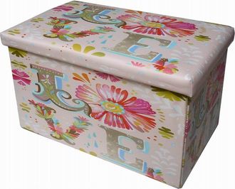Biscottini International Puf De Almacenamiento De Piel Sint&eacute;tica 36x60x36 Cm Caja De Almacenamiento Con Tapa Cubo De Almacenamiento Puf Plegable