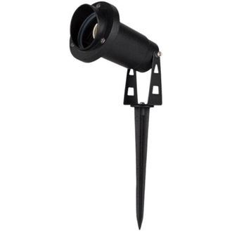 Trade Shop Trade Shop - Foco De Jard&iacute;n Para Exteriores De Doble Instalaci&oacute;n Con Soporte De Piquete Gu10 Ip65 Et-01 - Negro