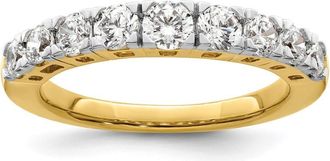 Diamond2Deal 14k Yellow Gold Lab Grown Diamond 9-Stone Band Ring 1Ct Clarity- VS Color- G-H