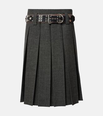 スカート a Ferretti Grey Virgin Wool Midi Skirt Alberta Ferretti Grey Virgin Wool Midi Skirt from $1,140.00