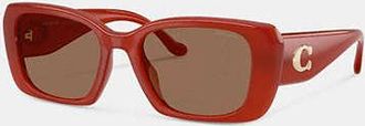 Coach Maxi Sculpted C Oversized Rectangle Sunglasses