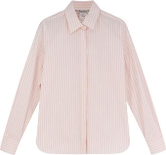Max Mara Katoenen overhemd met verborgen knoopsluiting - Dames - Overhemden - Roze - M - Katoen - Overhemden