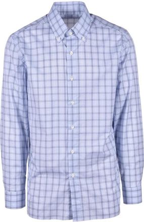 LUIGI BORRELLI NAPOLI Overhemd - Heren - Casual Overhemden - Blauw - L - Katoen - Overhemden