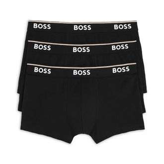 HUGO BOSS Underwear Mens Black Cotton Blend Trunks Boxer 3-Pack JZZ71