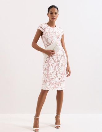 Phase Eight Karima Lace Dress in Pale Pink at Nordstrom, Size 12