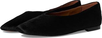 Madewell Sage Ballet Flat - Haircalf Womens Flat Shoes True Black : 5.5 M, Hair Calf
