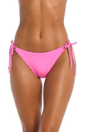 Sunshine 79 Gypset String Tie-Side Hipster Swim Bikini Bottom In Hot Pink