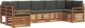 vidaXL Conjunto De Sof&aacute;s De Exterior 7 Uds. Natural Y Antracita Vidaxl
