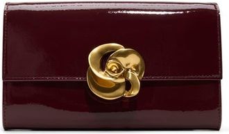 Ted Baker Kira Rose Leather Clutch in Burgundy at Nordstrom