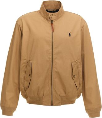Ralph Lauren Beige Logo embroidery bomber jacket