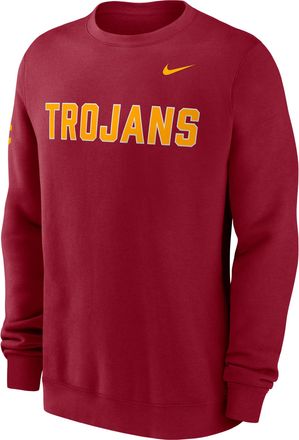 Nike USC Sideline Club Nike Mens College Pullover Crew in Red | 02TT69WSCJ-R0M