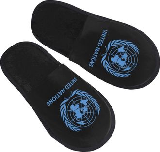 Generic Cotton Slippers United Nations Furry Hotel Slippers Breathable House Shoes For Holiday Ladies Home L