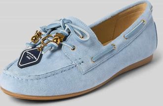 Michael Kors Mokassins aus Leder mit Label-Applikation Modell FALLON in Hellblau, Gr&ouml;&szlig;e 36