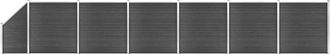 vidaXL Vidaxl - Set De Paneles De Valla Wpc Negro 1138x(105-186) Cm