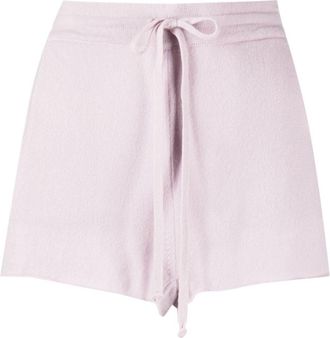 Teddy Cashmere Portofino drawstring cashmere shorts - women - Cashmere - 1 - Purple