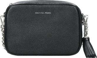 Michael Kors Zwarte Leren Crossbody Tas met Kwast - Dames - Schoudertassen - Zwart - ONE Size - Leer - Tassen