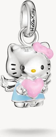 Thomas Sabo Hello Kitty charm angelo con cuore - connettore in argento, nero, rosa