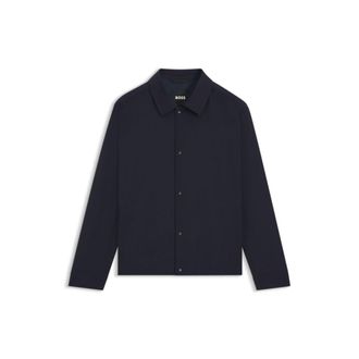 BOSS Relaxed-fit overshirt in a wool blend