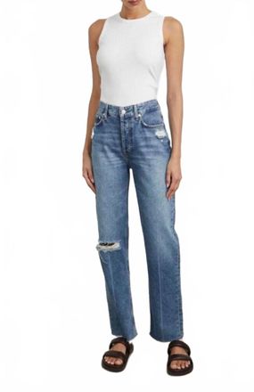 Rails Womens Topanga High Rise Straight Jeans In Vintage Sapphire Distress
