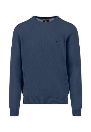 Fynch-Hatton Rundhalspullover FYNCH-HATTON, Herren, Gr. 3XL, night, Obermaterial: 100% Baumwolle, unifarben, regular fit taillenbedeckt, Rundhals, B&uuml;ndchen, Pullov