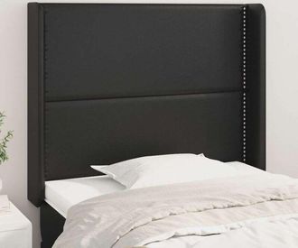 vidaXL Cabecero Con Orejas De Cuero Sint&eacute;tico Negro 93x16x118/128 Cm Vidaxl