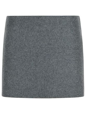 Sportmax Knoll Grey Virgin Wool Skirt