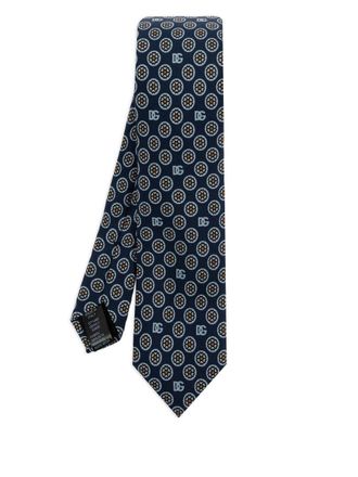Dolce & Gabbana floral-jacquard tie - men - Silk - One Size - Blue