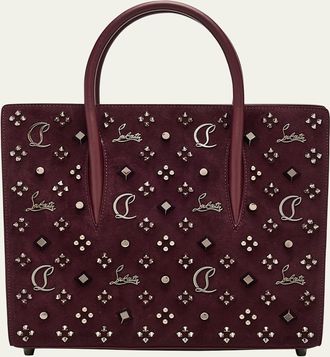 Christian Louboutin Paloma Medium Top-Handle Bag in Suede with Loubinthesky Spikes