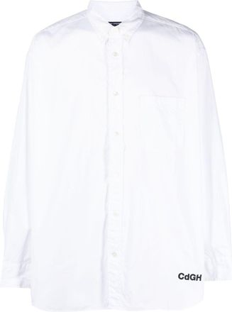 Comme Des Garçons logo-patch cotton shirt - men - Cotton - L - White