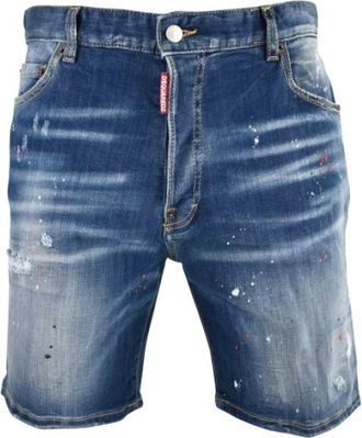 Dsquared2 Korte Broeken, Heren, Blauw, L, Katoen, Medium Easy Wash Marine Shorts