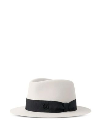 Maison Michel logo-plaque hat - Grey