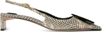 Jacquemus snakeskin-print slingback pumps - women - Calf Leather/Rubber/Calf Leather/Goat Skin - 37 - Neutrals