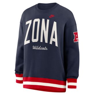 Nike Arizona Legacy Nike Womens College Pullover Crew in Blue | 040H10FVUAV-V89