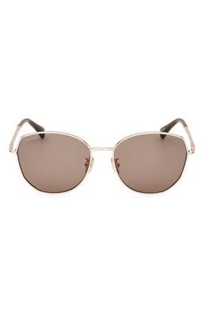 Max Mara 58mm Round Sunglasses in Gold /Brown at Nordstrom Rack