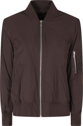 Semicouture Ada Mocha Oversized Zip Polyester Bomber Jacket