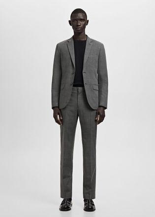 Mango Pantaloni completo Par&iacute;s super slim-fit grigio medio vigor&eacute; - Uomo - 46 - MANGO MAN