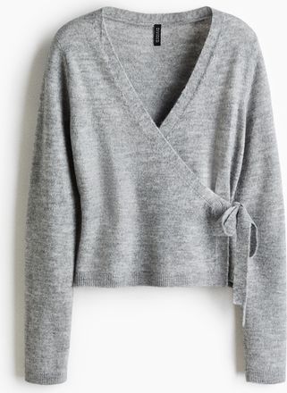 H&M Wickelcardigan - Grau