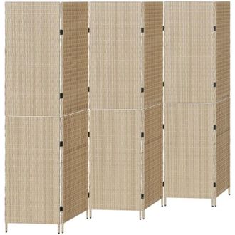 vidaXL Separador De Habitaciones Beige 292 X 180 Cm Rat&aacute;n Sint&eacute;tico Vidaxl