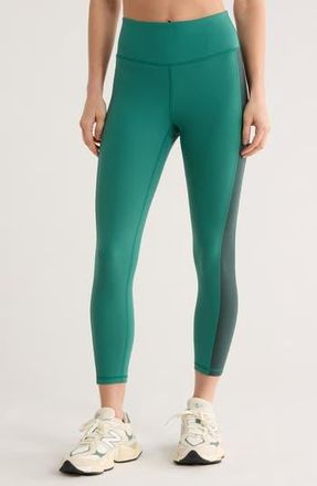 Zella Perform Colorblock High Waist 7/8 Leggings in Green Heirloom-Green at Nordstrom Rack, Size X-Small