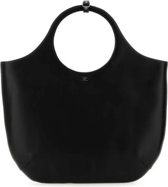 Courr&egrave;ges Grote leren tas - Dames - Handtassen - Zwart - ONE Size - Leer - Tassen