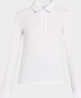 Dries Van Noten Herst Long-Sleeve Polo Shirt