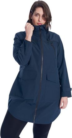 Alpine North Kusawa Plus Size - Mid-length Hooded Drawstring-Waist Raincoat in Navy at Nordstrom, Size 4X