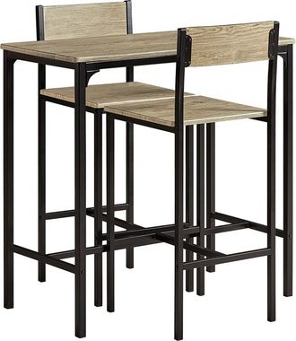 SoBuy Juegos de mesa y taburetes de comedor metal color natural