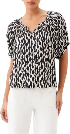 Karen Kane Floral Print Top in Black Print at Nordstrom, Size X-Small
