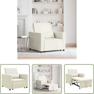 vidaXL Divano letto 3 in 1 - Divano letto estraibile singolo Crema 90 x 165 x 87 cm Velluto