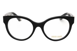 Roberto Cavalli VRC027M Round Acetate Eyeglasses - Black